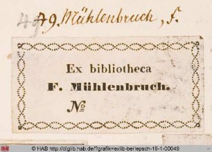 Exlibris des Christian Friedrich Mühlenbruch