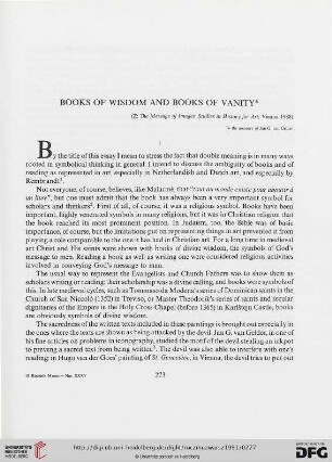 Books of Wisdom and Books of Vanity