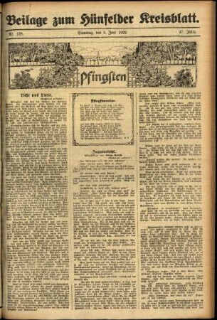 Zweite Ausgabe vom Samstag, den 03. Juni 1922.