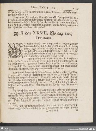 Auff den XXVII. Sontag nach Trinitatis
