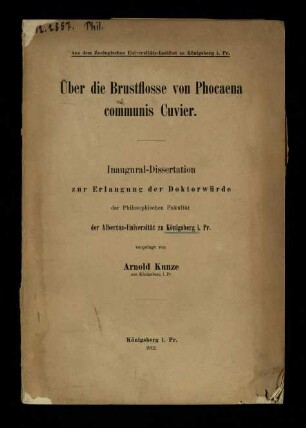 Über die Brustflosse von Phocaena communis Cuvier