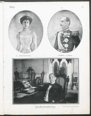 [Fotografías de] Maud, reina de Noruega [y] Haakon VI., rey de Noruega [y] Excmo. Señor Tomás Estrada Palma