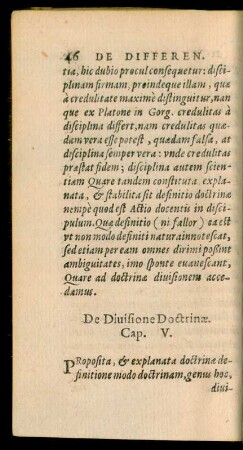 De Divisione Doctrinae. Cap. V.