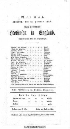 Robinson in England