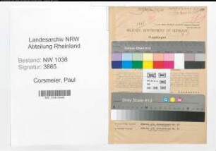 Entnazifizierung Paul Corsmeier , geb. 28.05.1894 (Beamter)