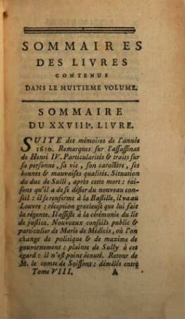 Memoires De Maximilien De Bethune, Duc De Sully, Principal Ministre De Henry Le Grand. 8