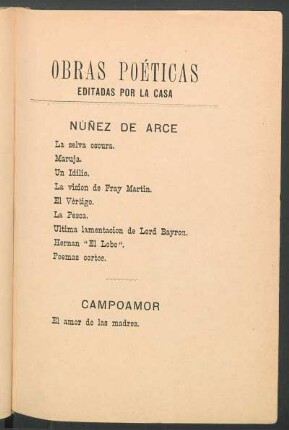 Obras poéticas editadas por la casa