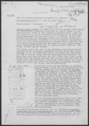 Oberwälden-Wangen: Visitationsbericht mit Pfarrbericht 1963