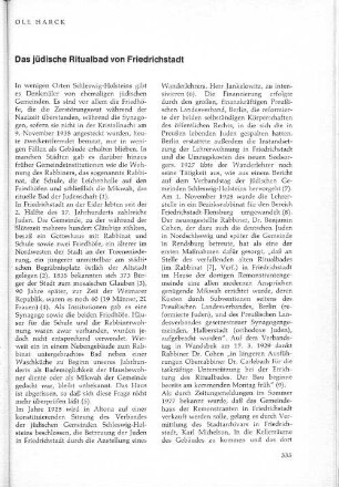 Das jüdische Ritualbad von Friedrichstadt