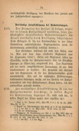 13. Vorläufige Straffestsetzung bei Uebertretungen