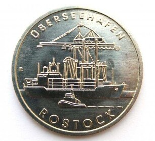 5-Mark-Stück anlässlich 30 Jahre Überseehafen Rostock