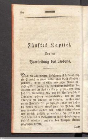 Fünftes Kapitel. Von der Bearbeitung des Bodens.