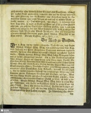[Erster Theil Des Frolockende Dreßden ...]