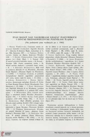 10: Stan badań nad nagrobkami książąt piastowskich i innymi średniowiecznymi pomnikami Śląska