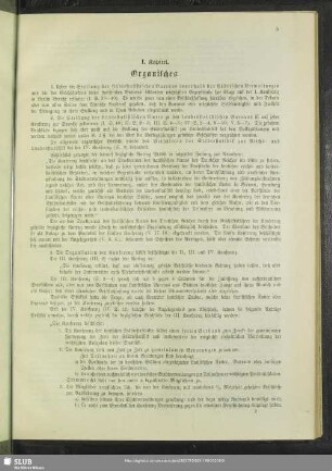 I. Kapitel. Organisches