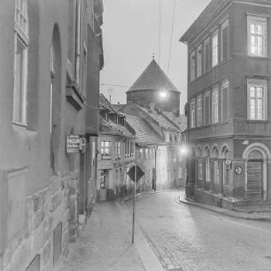 Gerberstraße am Abend : Bautzen. Gerberstraße. Blick zur Gerberbastei