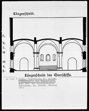 Längsschnitt durch die Pfarrkirche Sankt Kilian in Lügde