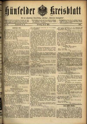 Ausgabe vom Dienstag, den 11. Mai 1915.