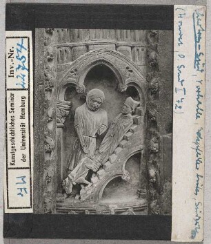 Chartres, Kathedrale: Südquerhaus, Vorhalle, Eckpfeiler links, Hl. Saturnin von Toulouse