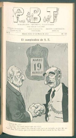 El cumpleaños de S. E. - [Caricatura]
