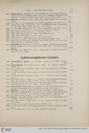 Außereuropäische Länder (Nr. 6808-6972)