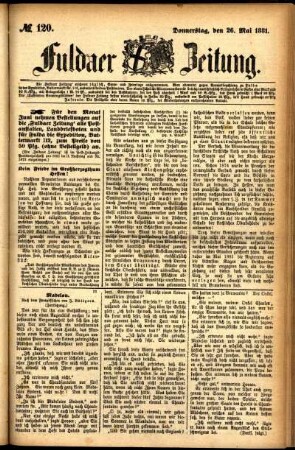 Ausgabe vom Donnerstag, den 26. Mai 1881.