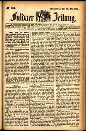 Ausgabe vom Donnerstag, den 26. Mai 1881.
