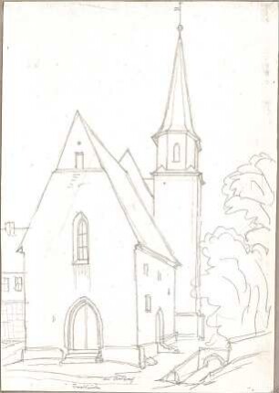 Hoffstadt, Friedrich; Kassette 1: Mappe 1. Kirchen (925-972) - bei Ansberg (Perspektive)