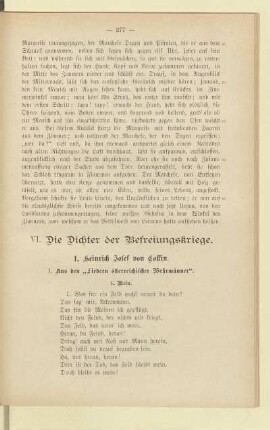 VI. Die Dichter der Befreiungskriege