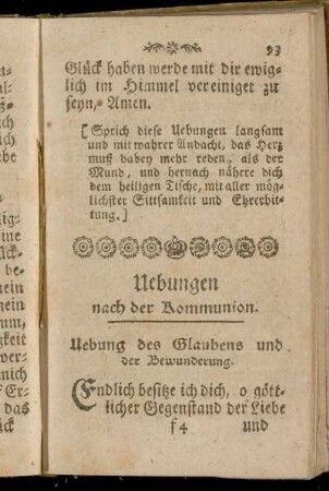 Uebungen nach der Kommunion.