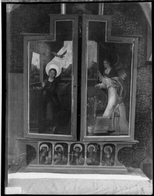 Lautenbach Katholische Wallfahrtskirche Maria Krönung Linker Seitenaltar Außenflügel Verkündigung (um 1523)