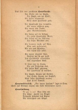Das Lied vom gerochenen Hausknecht.