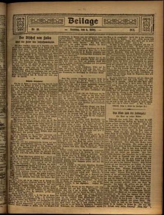 Zweite Ausgabe vom Sonntag, den 06. März 1921.