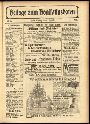 Zweite Ausgabe vom Sonntag, den 06. Dezember 1903.