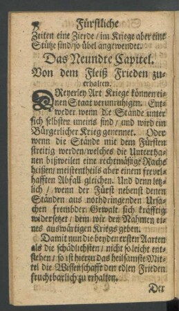 Das Neunde Capitel.