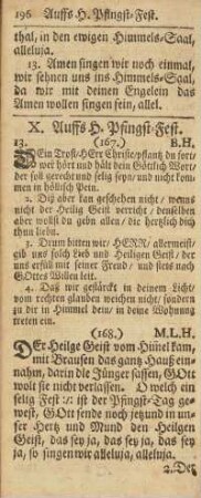 X. Auffs H. Pfingst-Fest.