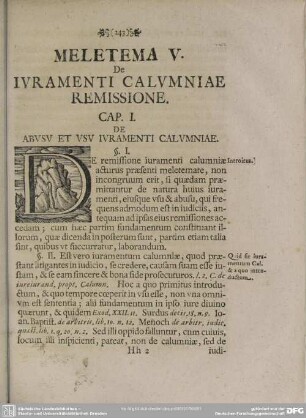 Meletema V. De Iuramenti Calumniae Remissione