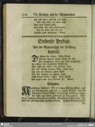 Siebende Predigt. Von der Allgemeinheit der Erlösung