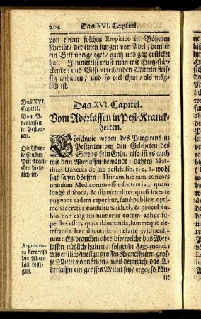 Das XVI. Capitel. Vom Aderlassen in Pest-Kranckheiten