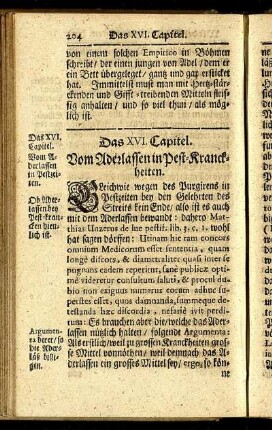 Das XVI. Capitel. Vom Aderlassen in Pest-Kranckheiten