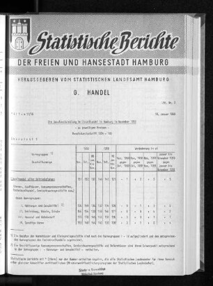 Die Umsatzentwicklung im Einzelhandel in Hamburg im November 1959 : Lfd. Nr. 2