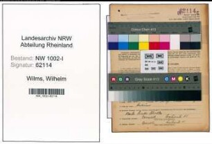 Entnazifizierung Wilhelm Wilms, geb. 17.08.1894 (Prokurist)