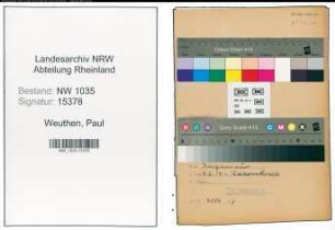 Entnazifizierung Paul Weuthen , geb. 09.02.1913 (Bergingenieur)