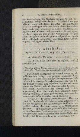 3. Abschnitt. Specielle Betrachtung der Parasiten.
