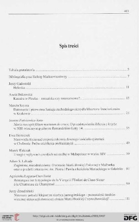 Spis treści