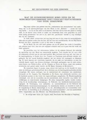 3.Ser. 4.1924: Wat de Oudheidkundige Bond deed en de Monumentencommissie doet voor het Restaureeren van oude Gebouwen