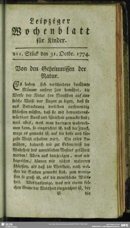 211. Stück den 31. Octbr. 1774