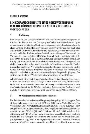 Lexikografische Defizite eines Volkswörterbuchs in der Berücksichtigung des neueren deutschen Wortschatzes