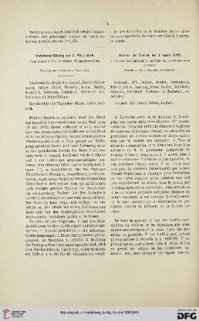 Vorstands-Sitzung am 3. März 1899 / Séance du Comité du 3 mars 1899