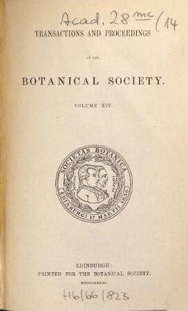 Transactions and proceedings of the Botanical Society of Edinburgh. 14. 1883